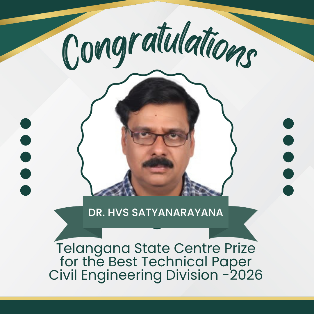 Telangana State Centre Prize for the Best Technical Paper - Civil Engineering Division-2026