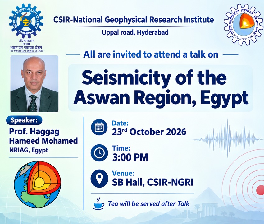 Talk on the Seismicity of the Aswan Region, Egypt